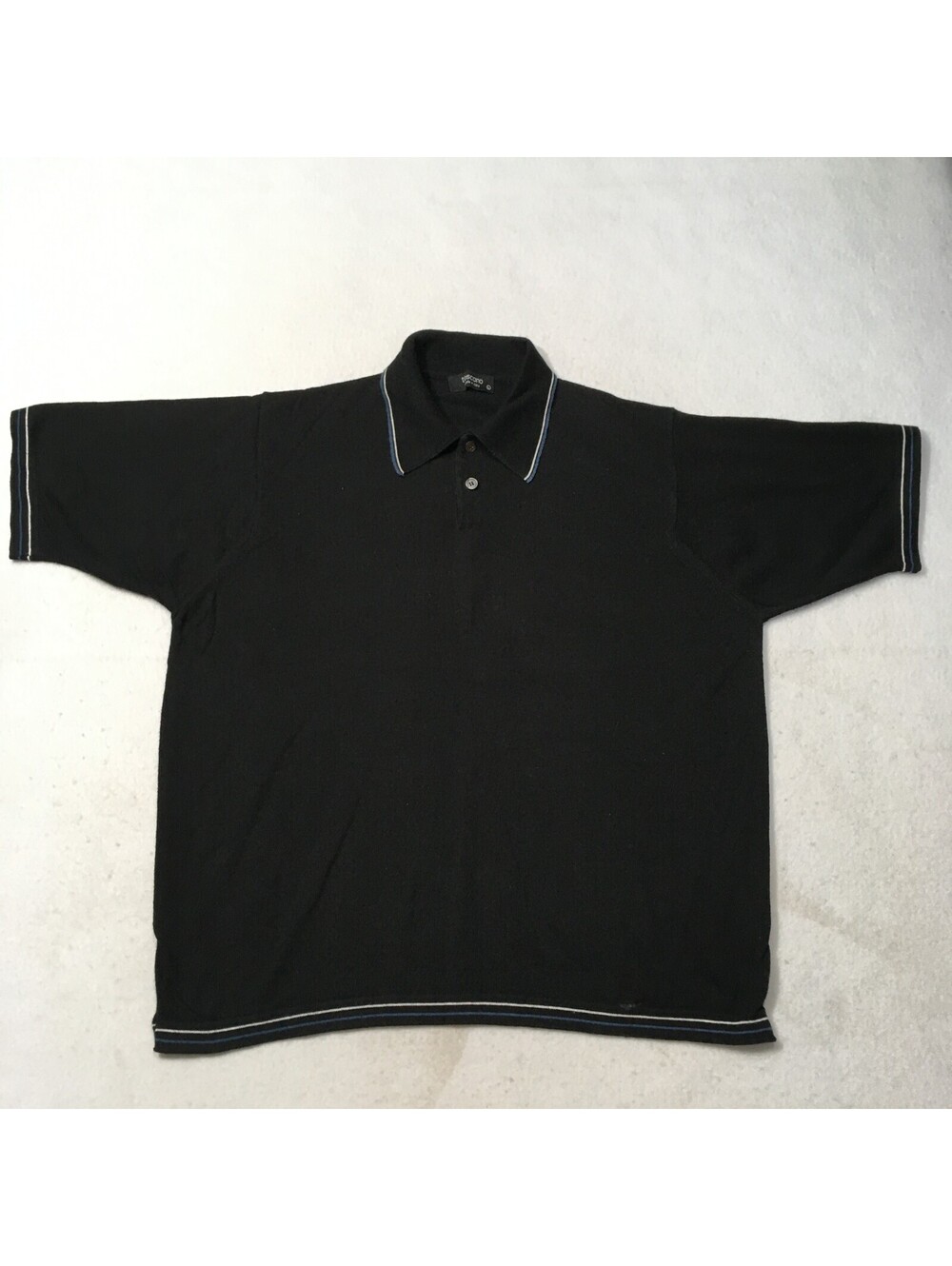 Toscano Made in Italy black collared Pullover Sweater Shirt Mens Large